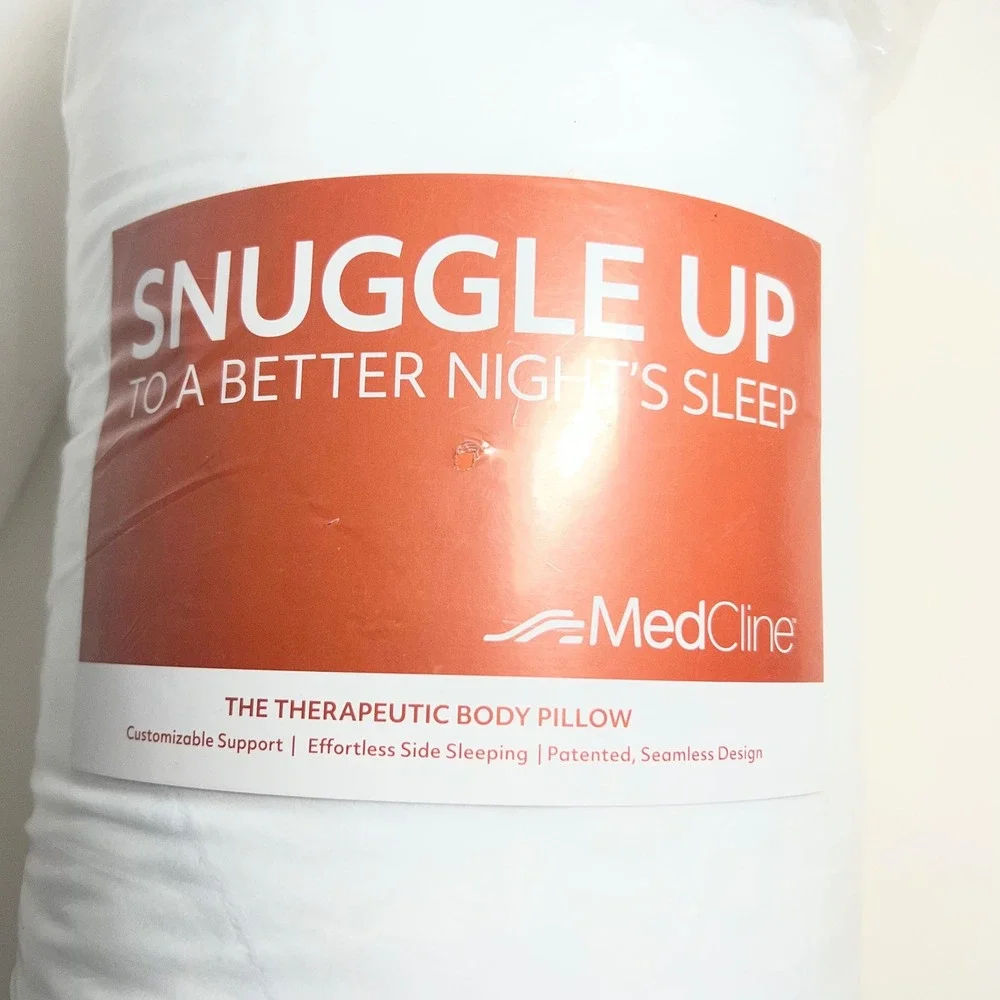 MedCline Therapeutic Body Pillow White Memory Foam New Side Sleeper J-Shape